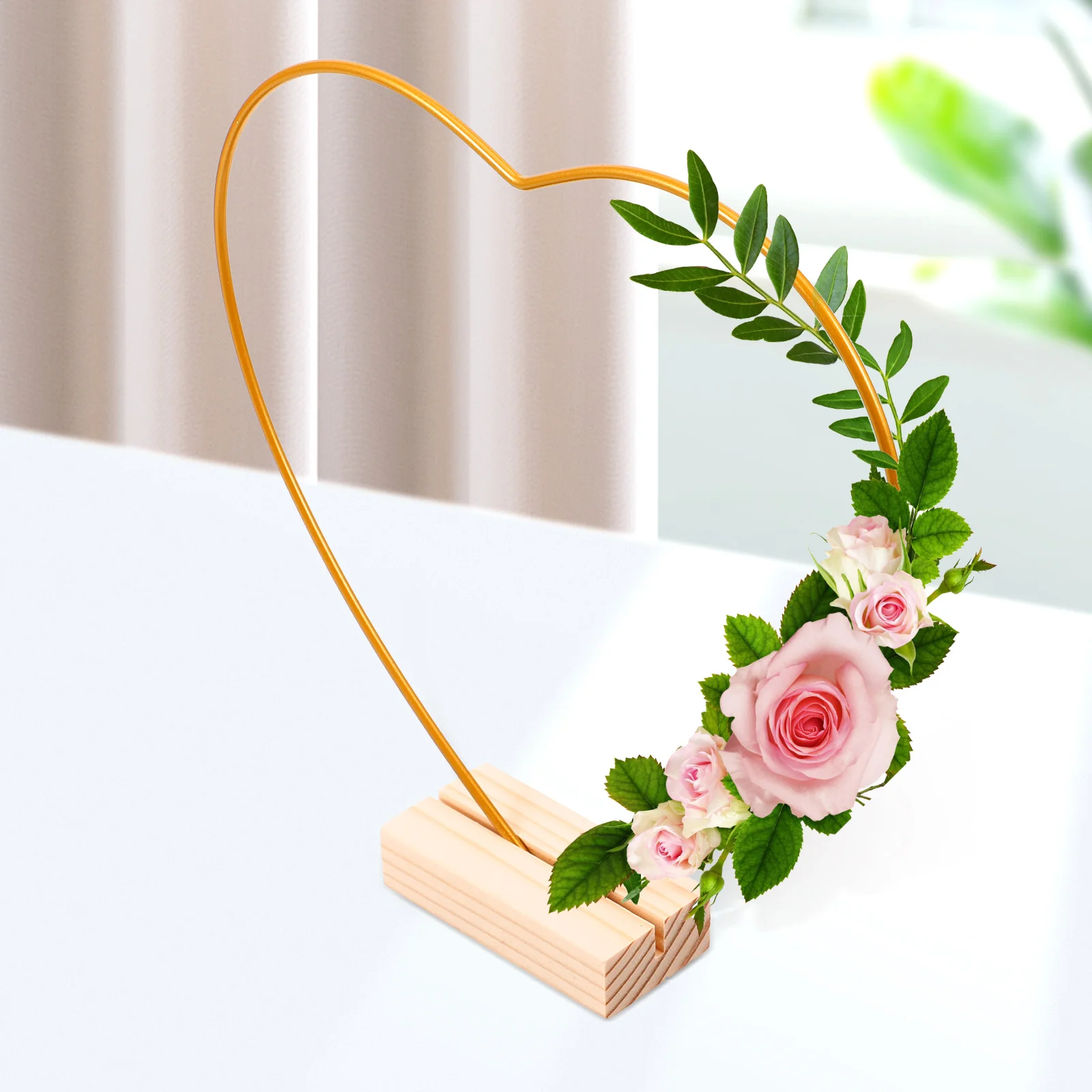 

1 set 1 Set Diy Wedding Wreath Decor Metal Floral Hoop Centerpiece Stand Table Craft Decoration Desktop Garland Quinceanera