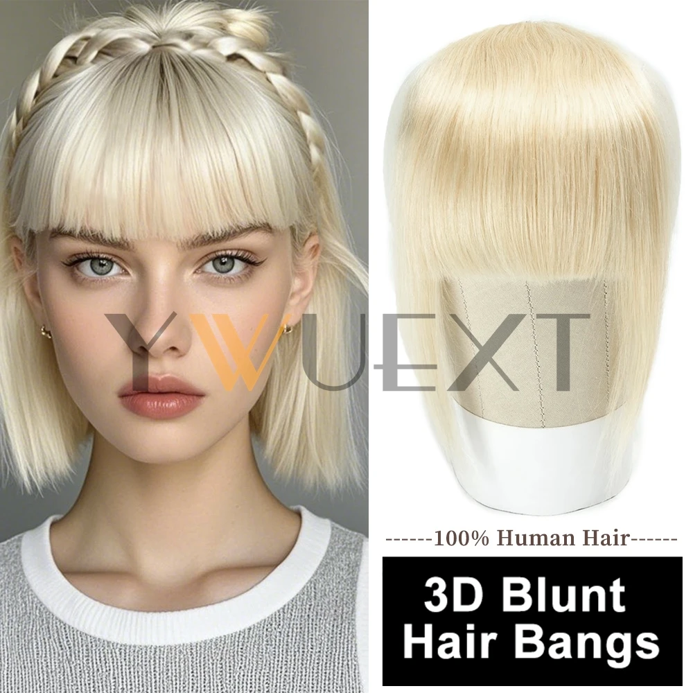 

YWUEXT Светлая челка на клипсе, человеческие волосы, настоящие натуральные прямые волосы, 8-дюймовая челка, заколки с бахромой, челка, шиньон для женщин