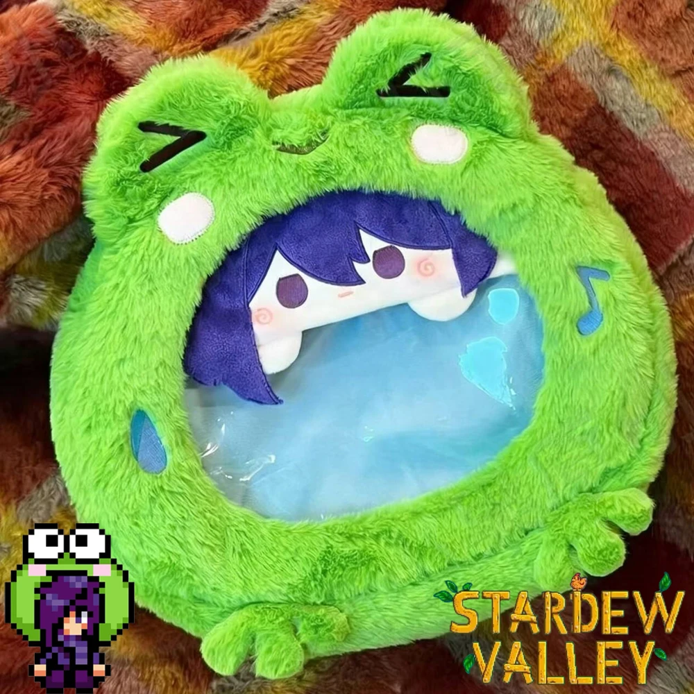 

Плюшевая сумка-рюкзак Себастьяна из Stardew Valley, зеленая, мягкая, милая, с мультяшным персонажем, сумка через плечо, итабэг