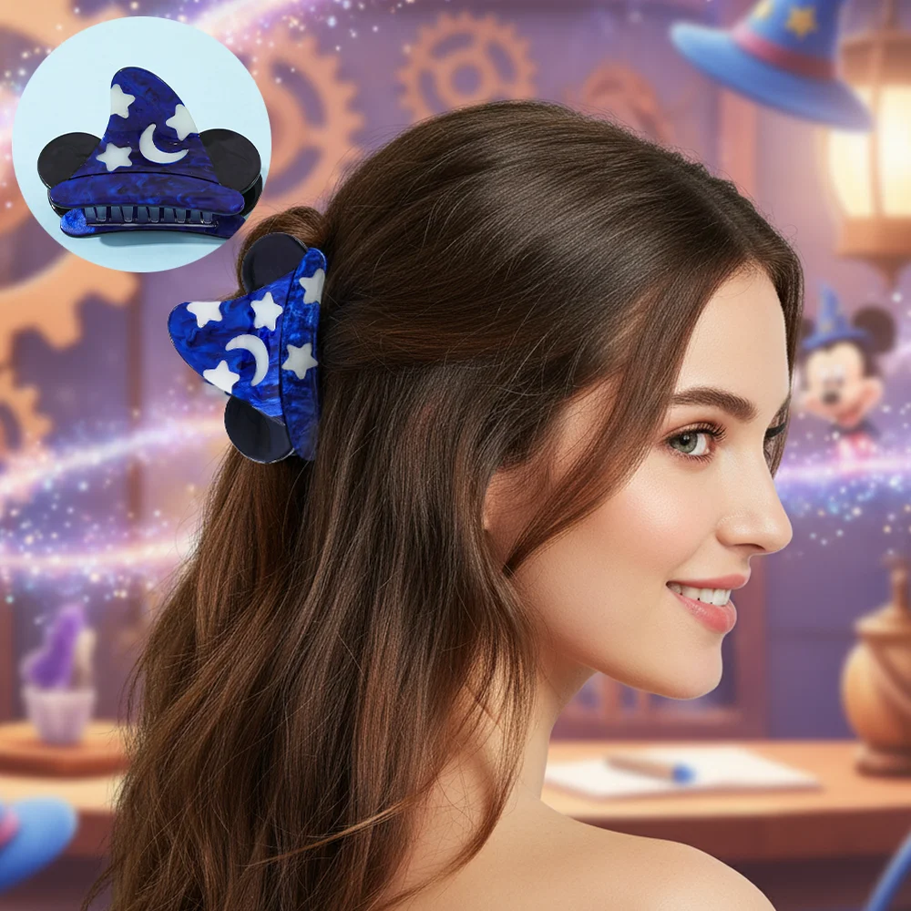 

1 шт., светящаяся ацетатная заколка для волос Disney Mickey, многофункциональный аксессуар для волос, коготь для волос