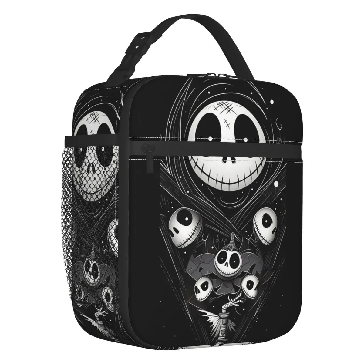 Custom Halloween The Nightmare Before Christmas Insulated Lunch Bag Picnic Jack Skellington Leakproof Cooler Thermal Bento Box