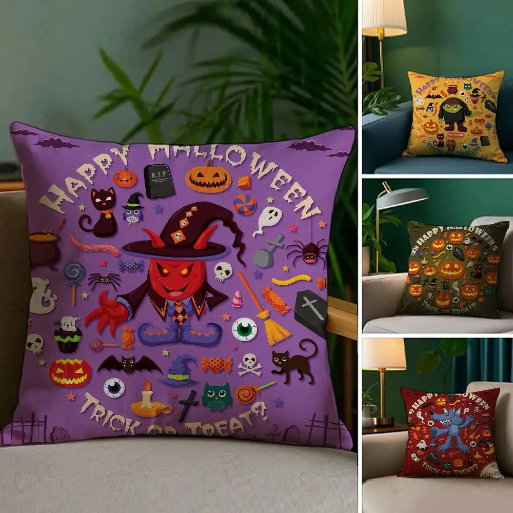 

Anime Halloween elements Pillow Case Custom Printed Brushed Fleece Pillow, Baby Skin-Touch, Eco-Friendly Dye-Sublimation Cushion