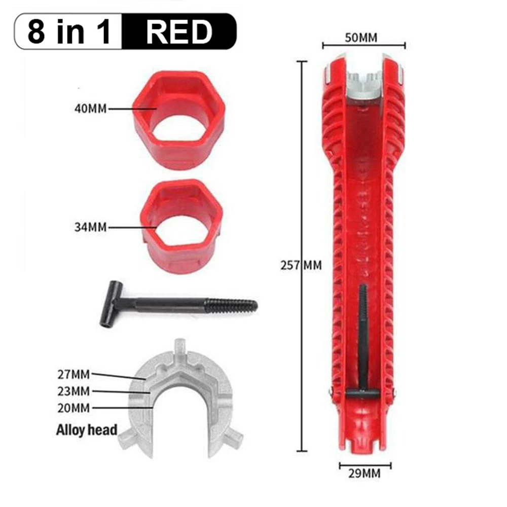 Neue 8-in-1 Multi Key Flume Magic Wrench Sink Sanitär Werkzeuge Magic Wrench Mehrzweckschlüssel Englisch Schlüssel Sanitär Schlüssel Werkzeug – Detail 14