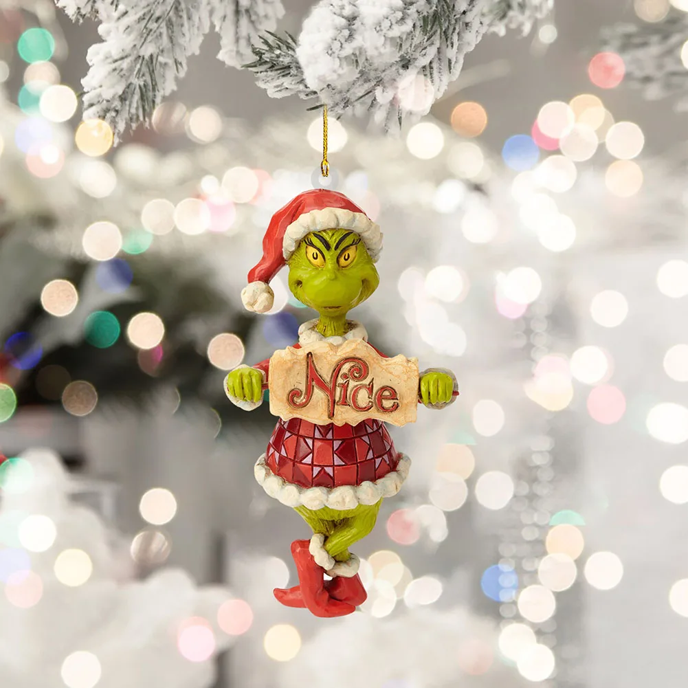 7Pcs Whoville Christmas Ornaments Acrylic Funny Christmas Decorations Christmas Grinch Tree Decor for Home Holiday Party