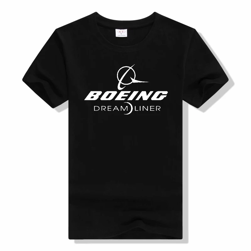 Summer BOEING AEROPLANE Print t Shirt Casual Solid Short Sleeve Breathable Cotton Short sleeved tops t shirt