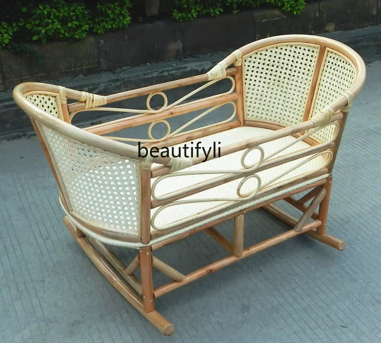 Cradle newborn cradle vintage rattan cradle portable small cradle