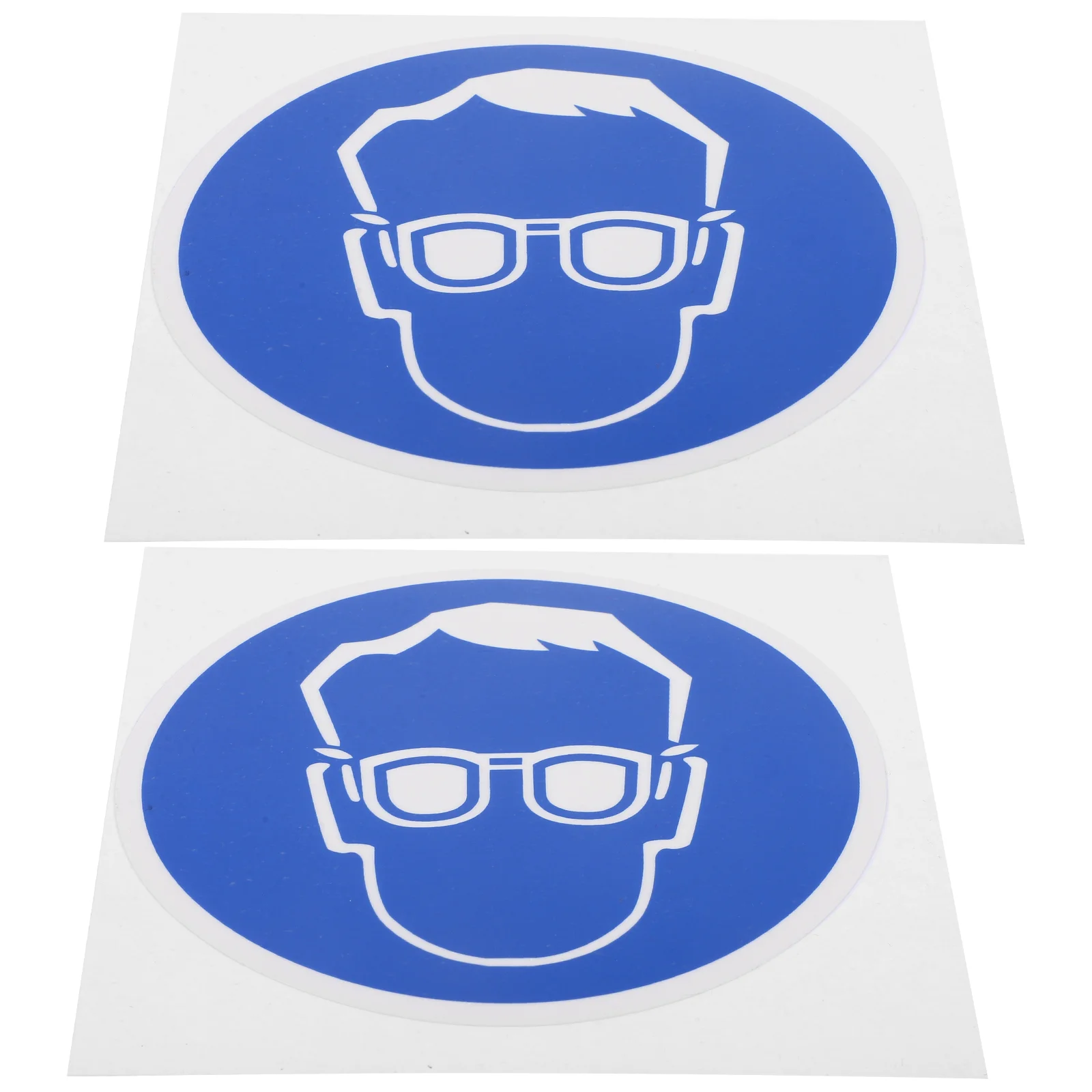 2 Pcs Wear Glasses Logo Nail Stickers Protection Goggles Protective Decal for Safety Signs Pp Synthetic Paper Material Adhesive