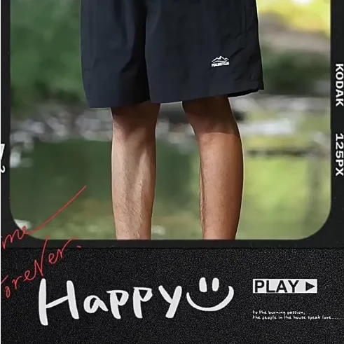 

Qui Dry Color Men's orts Sport Pants Summer Outdoor Wear Casual Loose Beach Pants Faionable Straight Cut mid Waist