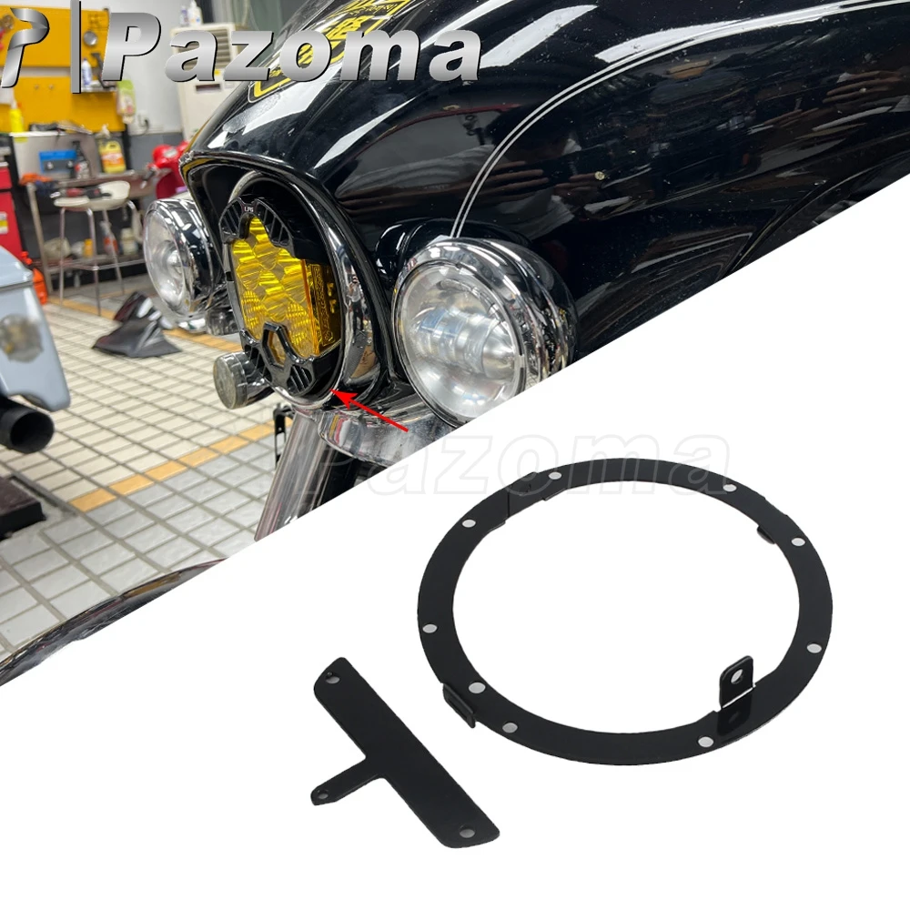 

Shark Demon LED Headlight Bracket Support Round Motorcycle Headlight Mount Holder For Harley Street Glide FLHX FLHXS CVO FLHXSE