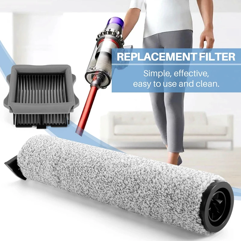 HEPA Filter Roller Brush For Tineco Floor One S3, Ifloor 3 Mop Vacuum Cleaner For Wet And Dry Floors