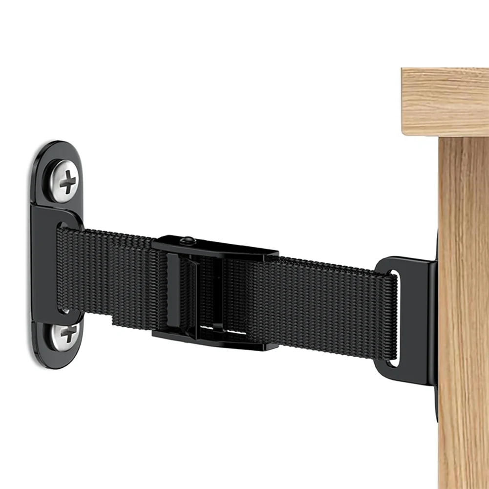 Adjustable Furniture Wall Anchors Heavy Duty Steel and Nylon Webbing Secure Bookcases Dressers Cabinets Anti Tip