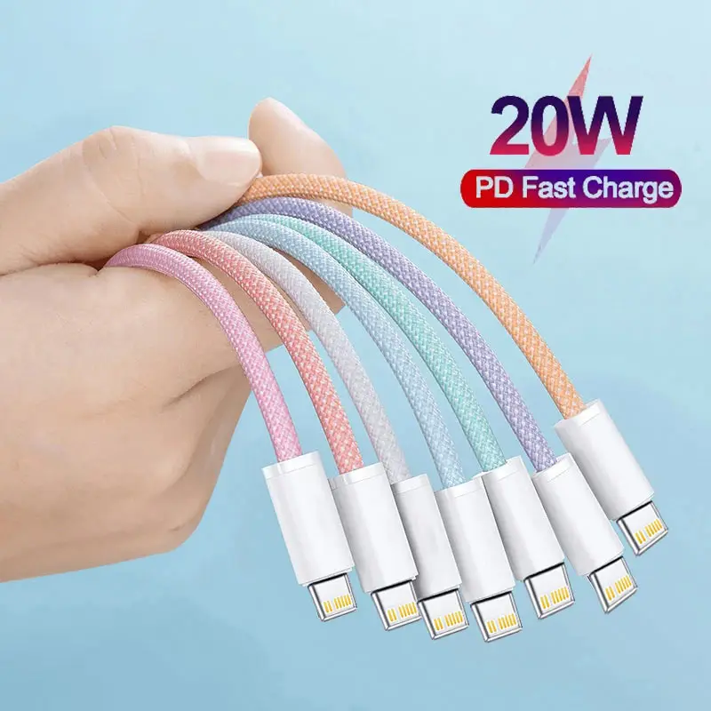 20W PD USB-C to For iPhone Cable For Apple iPhone 14 13 12 11 Pro Max Fast Charging X XS XR 7 8 SE Type C Charger Cable