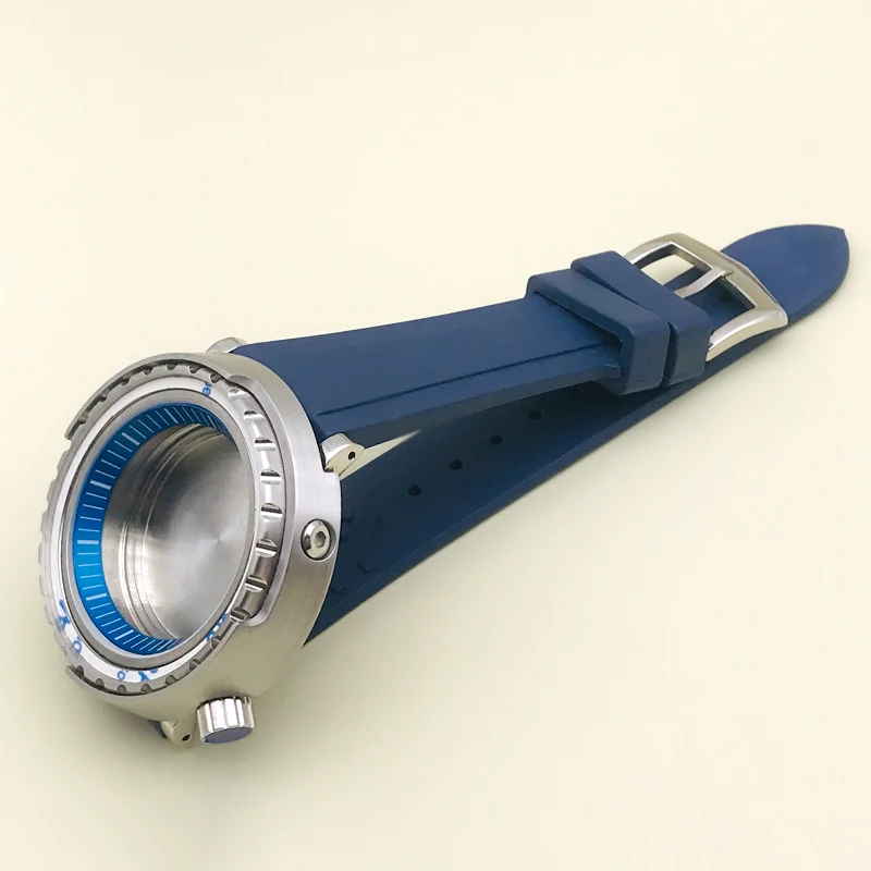 Gelang Jam Tangan Karet 22Mm Tali Biru Cocok untuk Seiko SKX007 SRPD Casing Jam Tangan Tuna Gelang Jam Tangan Olahraga Tali Jam Tangan