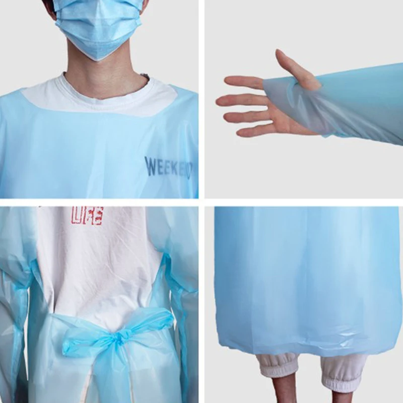 1Pcs Disposable Medical CPE Isolation Grown Plastic Apron Individual Packing