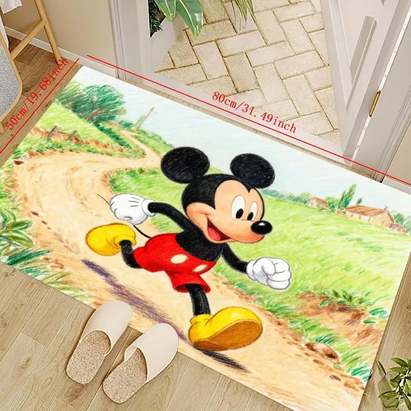 

1 шт., Лидер продаж, коврик для бега с Микки Маусом Диснея, нескользящий моющийся коврик с милым персонажем мультфильма, 50x80 см (19,68x