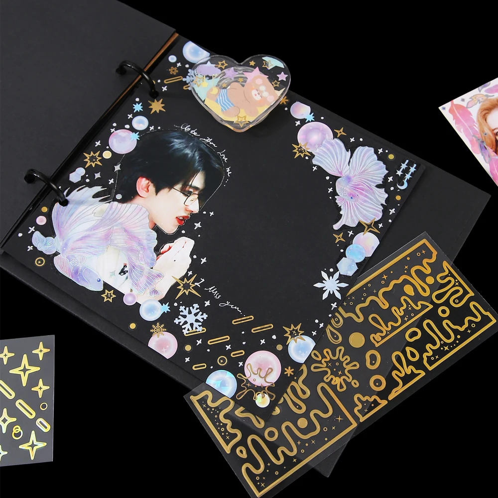 Korean Style Hologram Deco Stickers Gift Pack - Decorative & Fun Stickers for Toploaders, Journaling, Scrapbooking & More