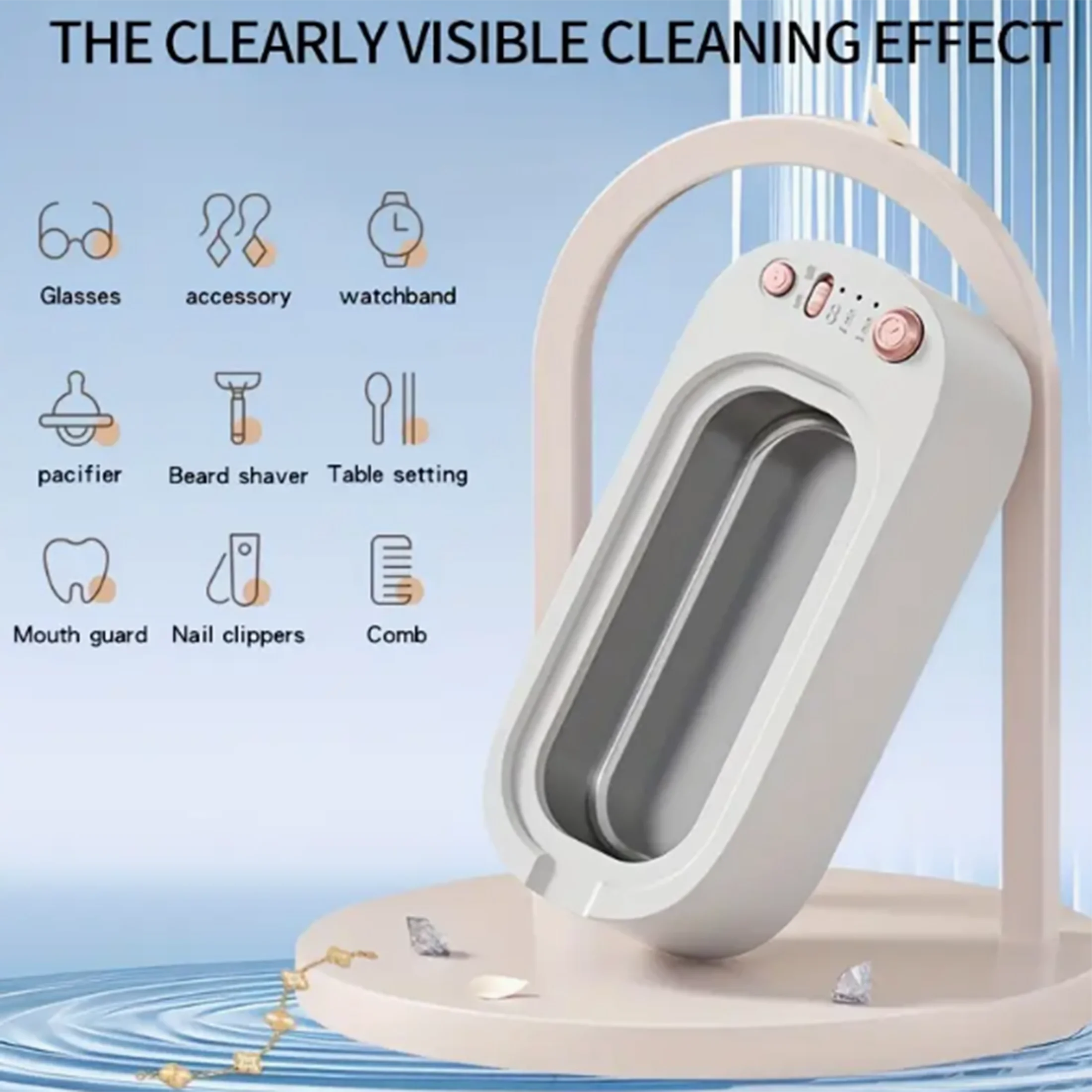 USB Rechargeable High-Frequency Vibration Eyeglass Cleaner with 3Cleaning Modes, Cleaning Brushes  Cleaning