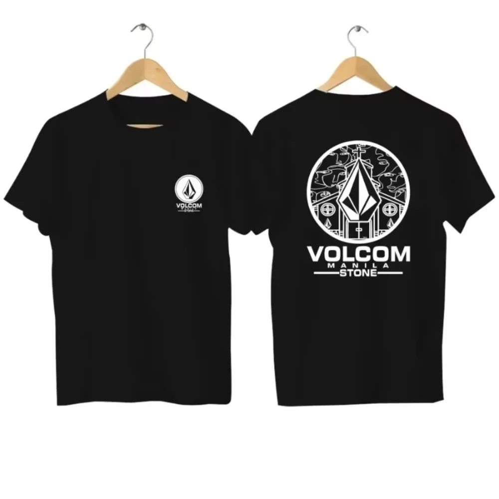 2026 New Volcom Manila Stone T Shirt Front Back Print Skateboard Streetwear Graphic Unisex Casual Cotton Short Sleeve Tee