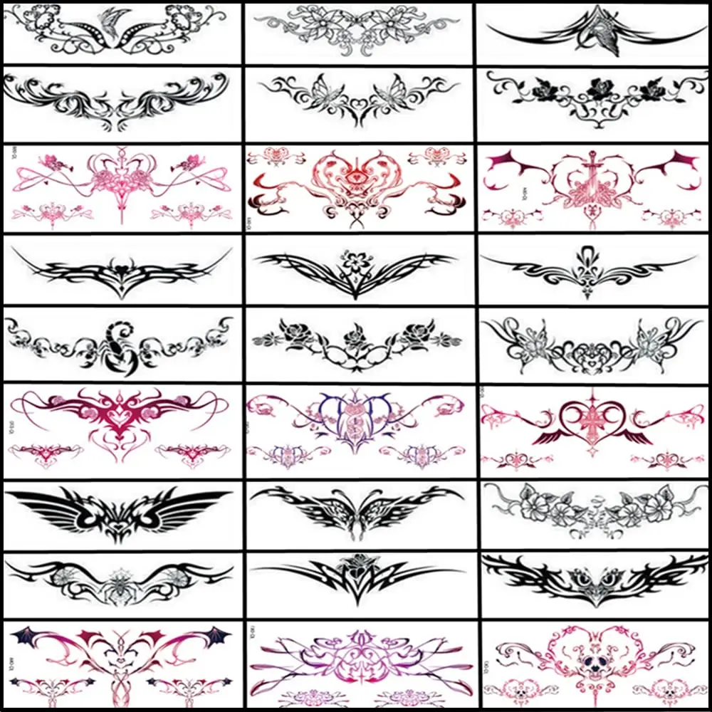 

28 Sheet Sexy Temporary Tattoos, Waterproof for Abdomen Waist, Bachelorette Party Body Art