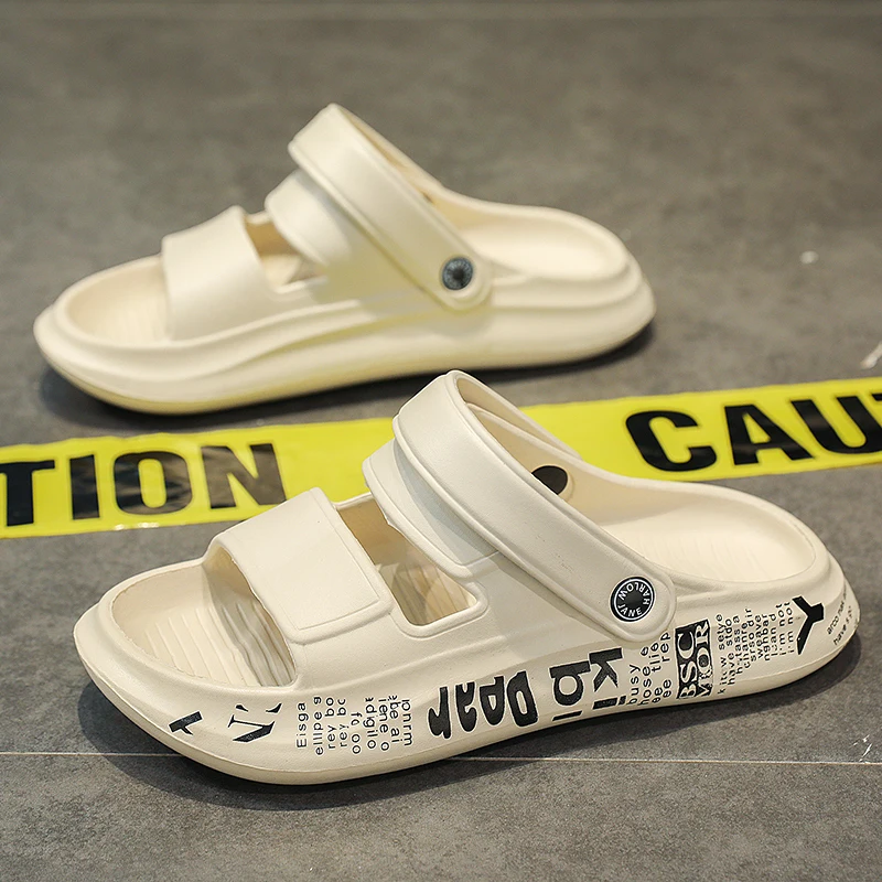 

Beach Outdoor Men's Large-sized Casual New Letter Pattern Design Summer Quick-drying Soft Ultra-light Anti-slip Slippers