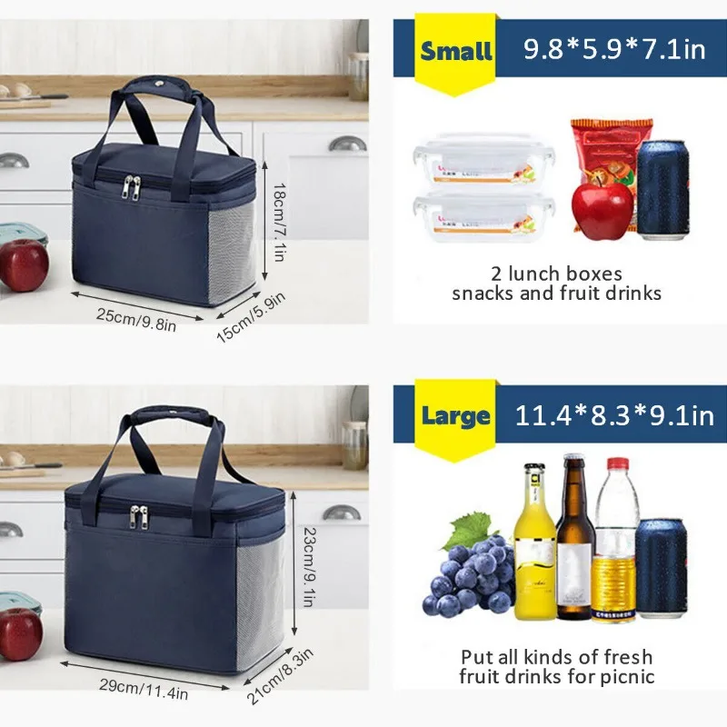 New Insulated Cooler Bag Portable Thermal Picnic Lunch Storage Box Camping Food Container Ice Pack Insulated Thermo Refrigerator