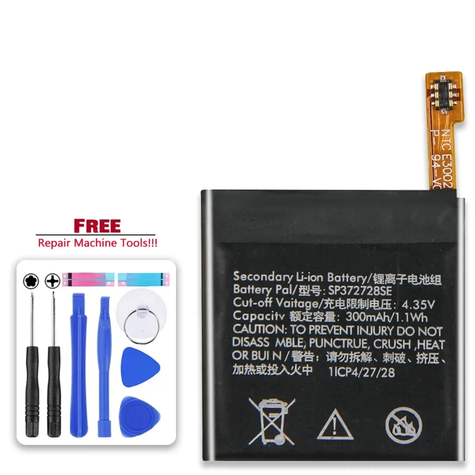 Battery SP372728SE 372726 300mAh For Ticwatch 1 Ticwatch1 46mm for Ticwatch 2 2nd Ticwatch2 WE11056 Watch Batteira