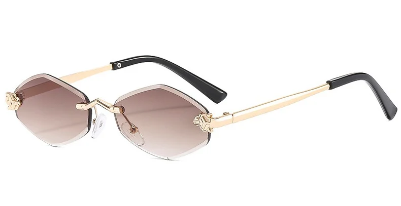Rahmenlose Rhombus personalisierte Damen-Sonnenbrille, elegante und vielseitige klassische Sonnenbrille, luxuriöse und hochwertige Sonnenbrille UV400.
