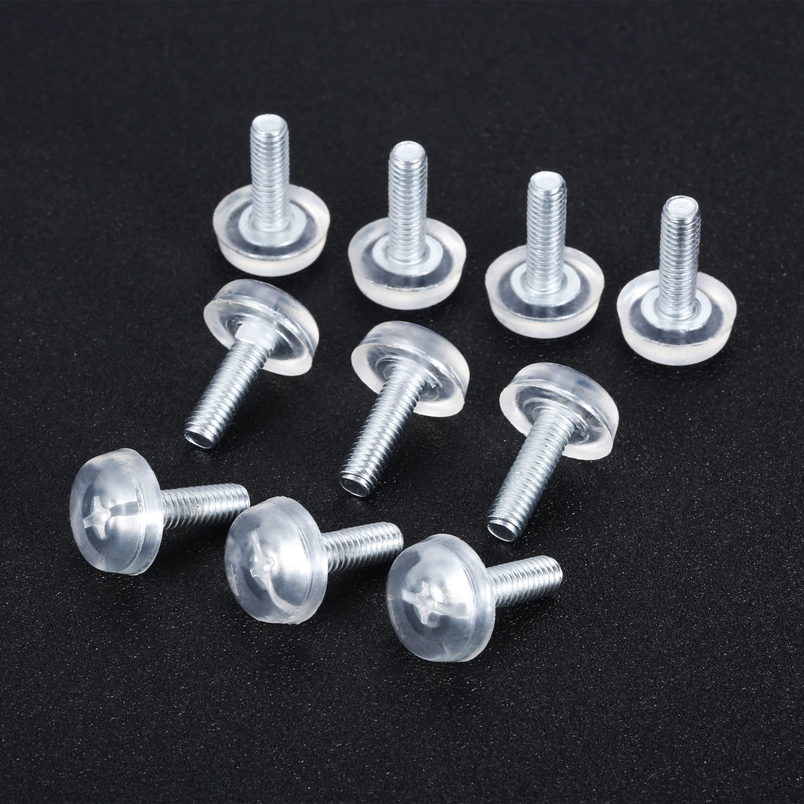 10pcs/set Adjustable Furniture Feet Transparent Pad Screw M6*19mm Glide Leveling Table Height Balance Chair Leg Protect Floor