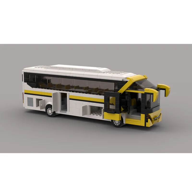 

MOC-157177 City Transport Long-Distance Bus Building Block Model, 590 Parts, Creative Birthday Gift Toy for Boys and Children