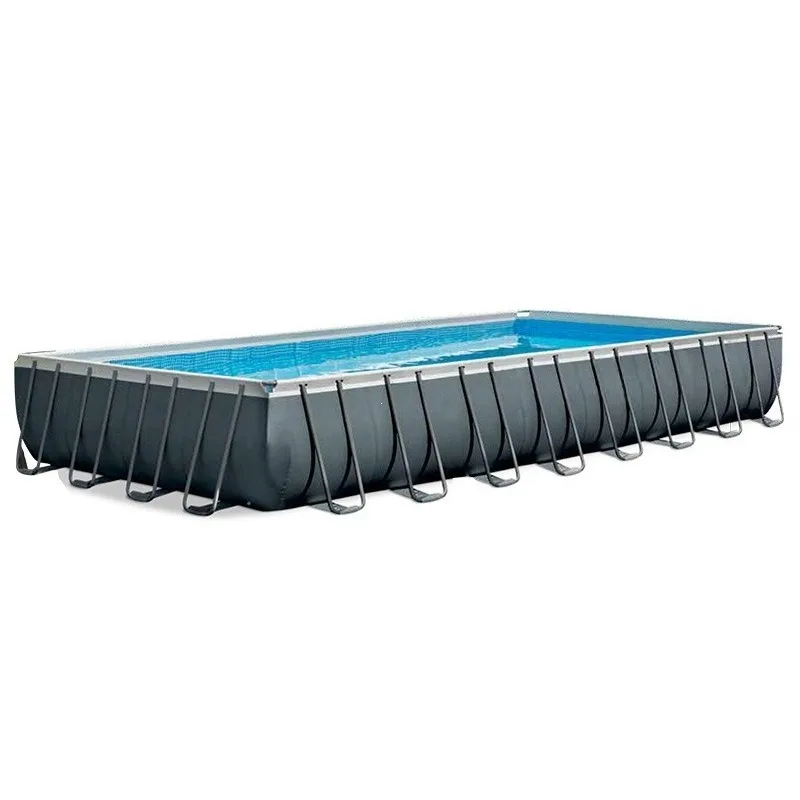 975 x 488 x 132cm Large Outdoor Rectangular Frame Pool Suitable for 1–26 People Outdoor Water Sports