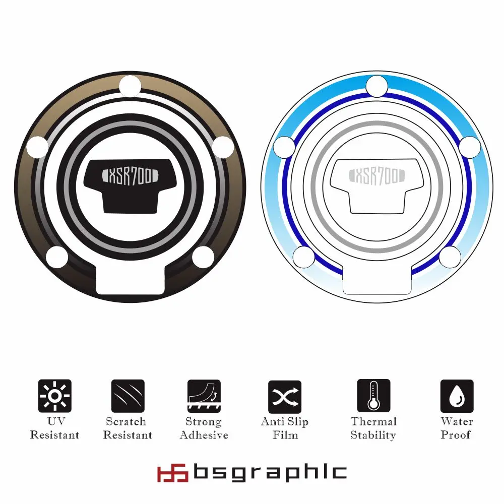 

Motorcycle Fuel gas tank cap pad anti slip sticker declas protection for Yamaha XSR 700 2021 On