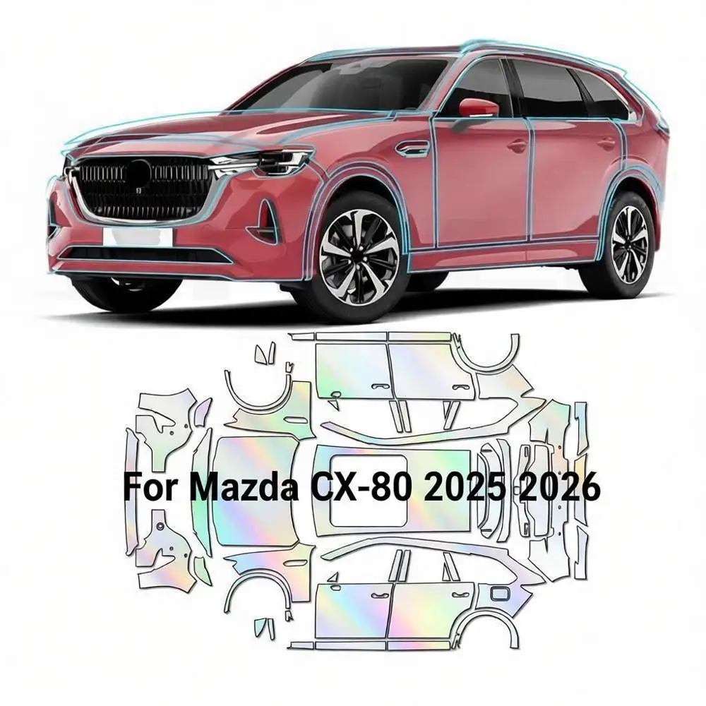 

For Mazda CX-80 2025-UP TPU Bumper Hood Scratch-Resistant Self-Healing Paint Protection Film Invisible Pre-cut PPF Kit
