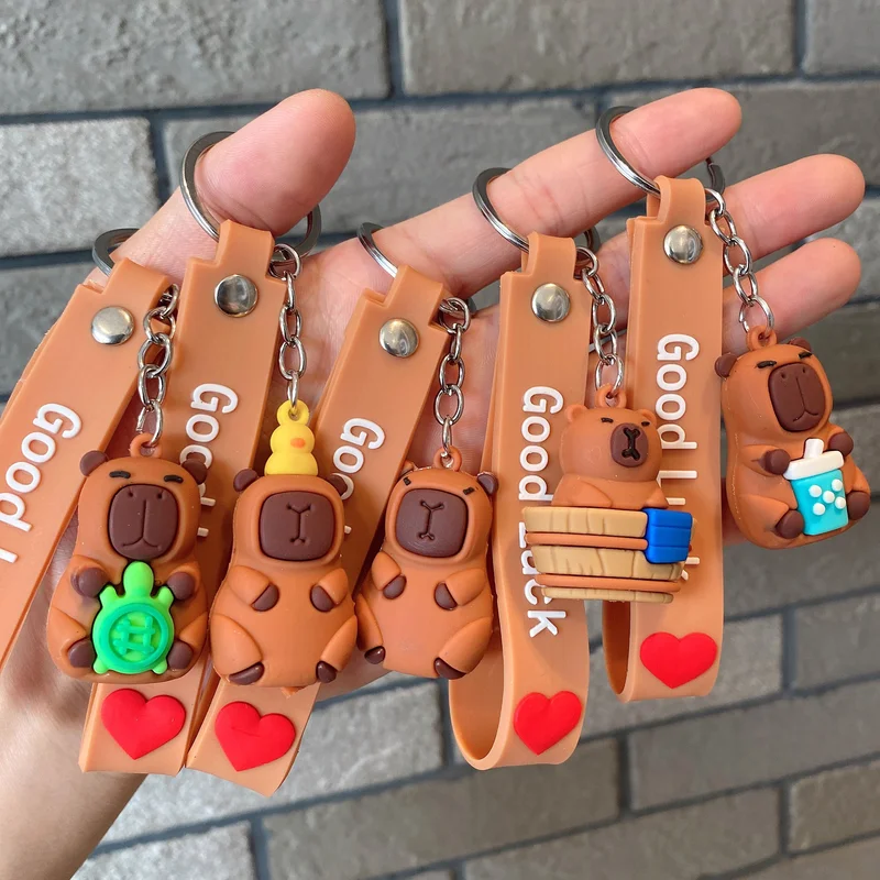 Gantungan Kunci Boneka Kapibara yang Menggemaskan, Aksesori Lucu yang Indah untuk Pasangan, Mobil & Tas, Hadiah Sempurna
