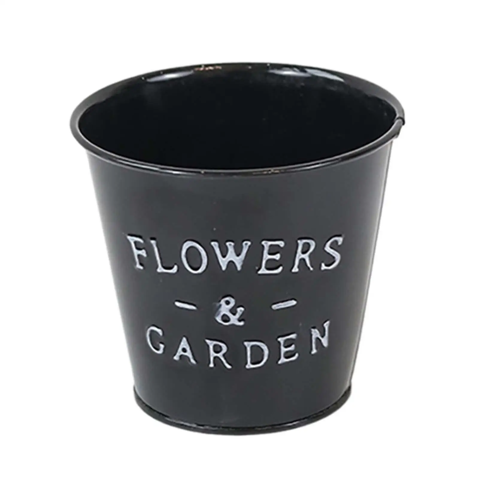 Farmhouse Flower Pot Bucket Tin Container Round 5.1x4.7x3.5 Inch Multifunctional