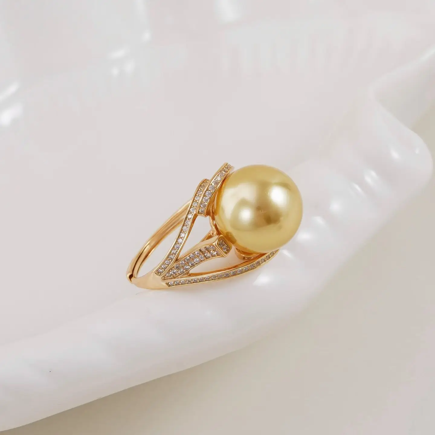 S925 Sterling Silver Adjustable Finger Ring Mountings Base Setting Findings Jewelry Components for 13-14mm Pearls