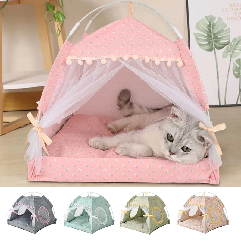 

Warm in Winter & Cool in Summer Double-side Design Pet Kennel Cat Bed Foldable Travel Portable Pet Tent Cattery Indoor Dog Cave