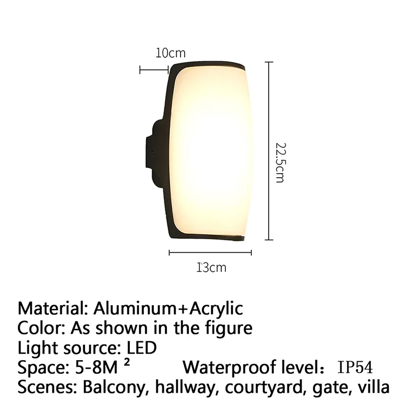 TEMOU Contemporary LED Outdoor Wall Lamps Electric Simplicity Waterproof Balcony Hallway Courtyard Villa Gate Hotel