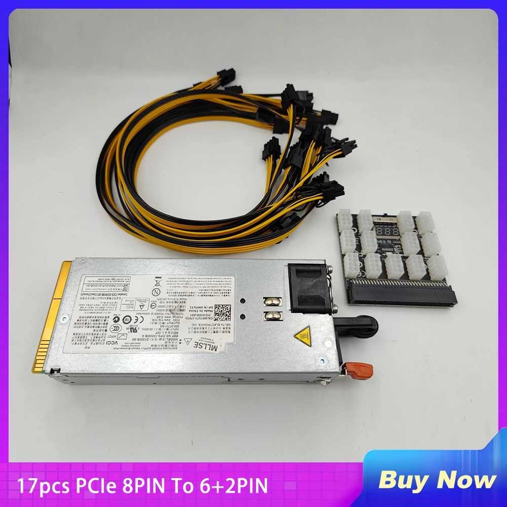 

1400W 0MYV71 DPS-1200MB A D1200E-S0 17pcs PCIe 8PIN To 6+2PIN Power Cable