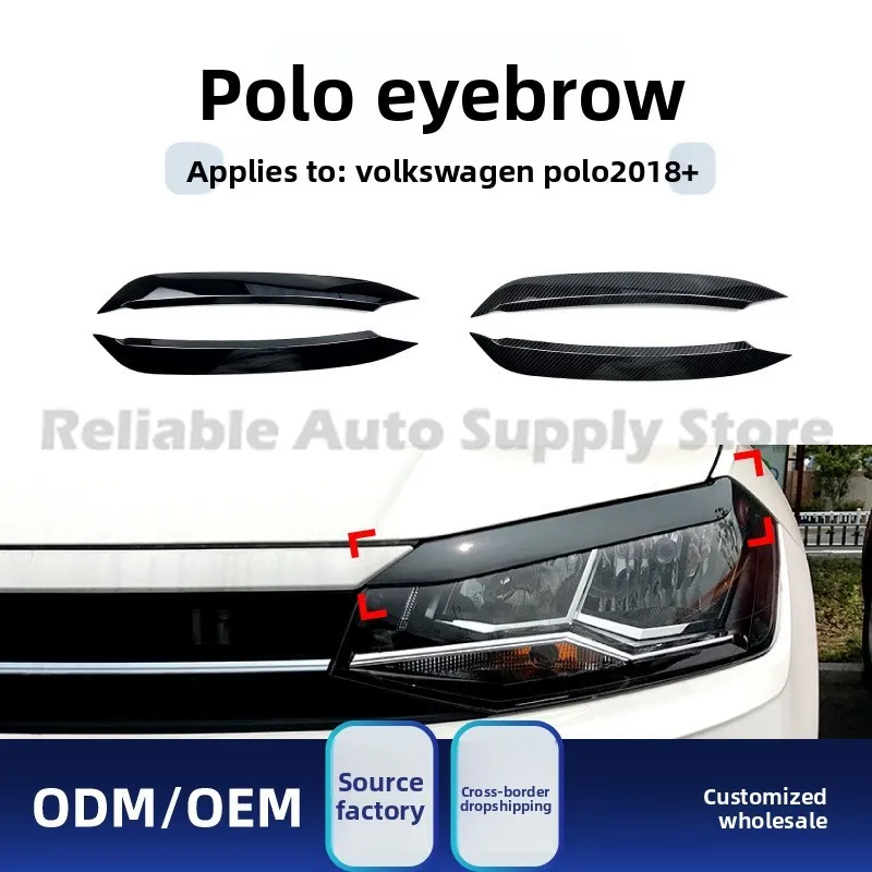 

For Volkswagen POLO MK6 2018+ Headlight Eyebrow Decal Stylish Car Modification Sticker Trendy Auto Accessory