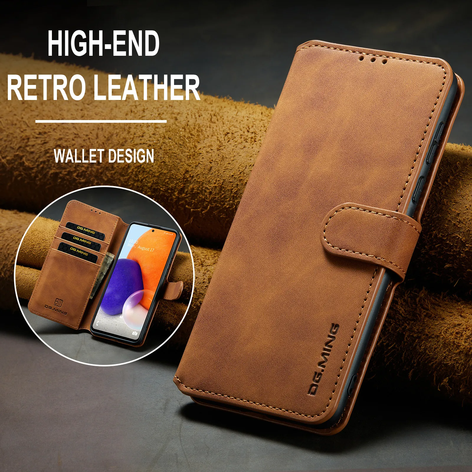 Business Anti-Shock Flip Leather Case for Samsung Galaxy A73 5G A53 A33 A13 A52S A52 A72 A 73 Full Protection Wallet Bag