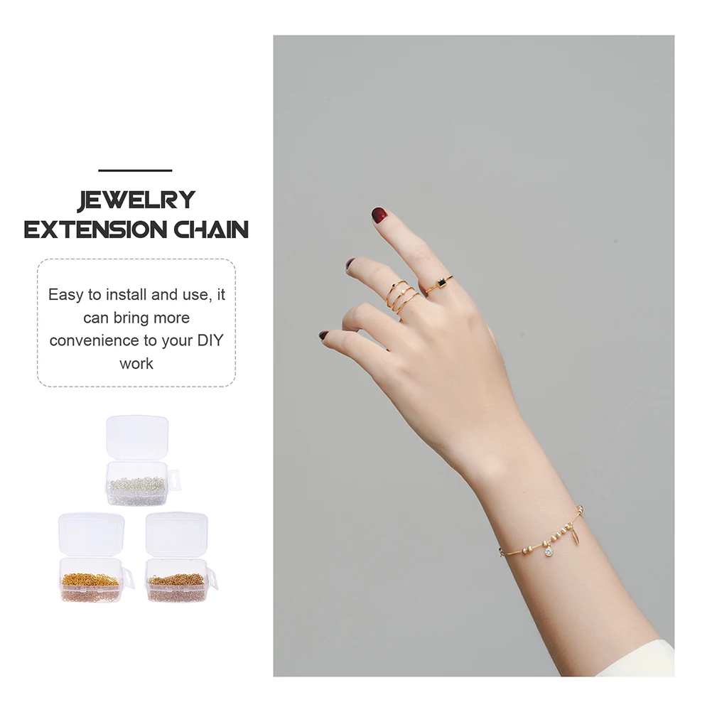 

3 коробки IronExtensionChainsforJewelryBraceletDIYAаксессуары SilverExtenderChainH madeProjects JewelryMakingParts