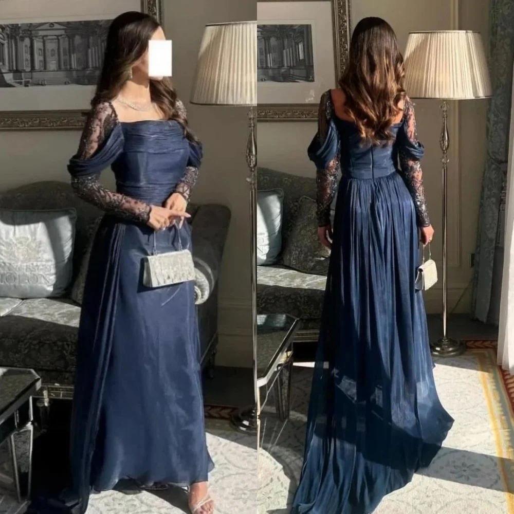 

Customized Modern Style Formal Organza Ruched Beading Rhinestone Straight Off-the-shoulder Long Dresses Bespoke Occasion Dresses