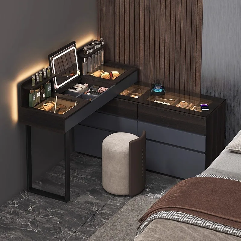 

Mirror Stool Dressing Table Natural Modern Headdresses Nordic Dressing Table Comfortable Woman Penteadeira Home Furniture