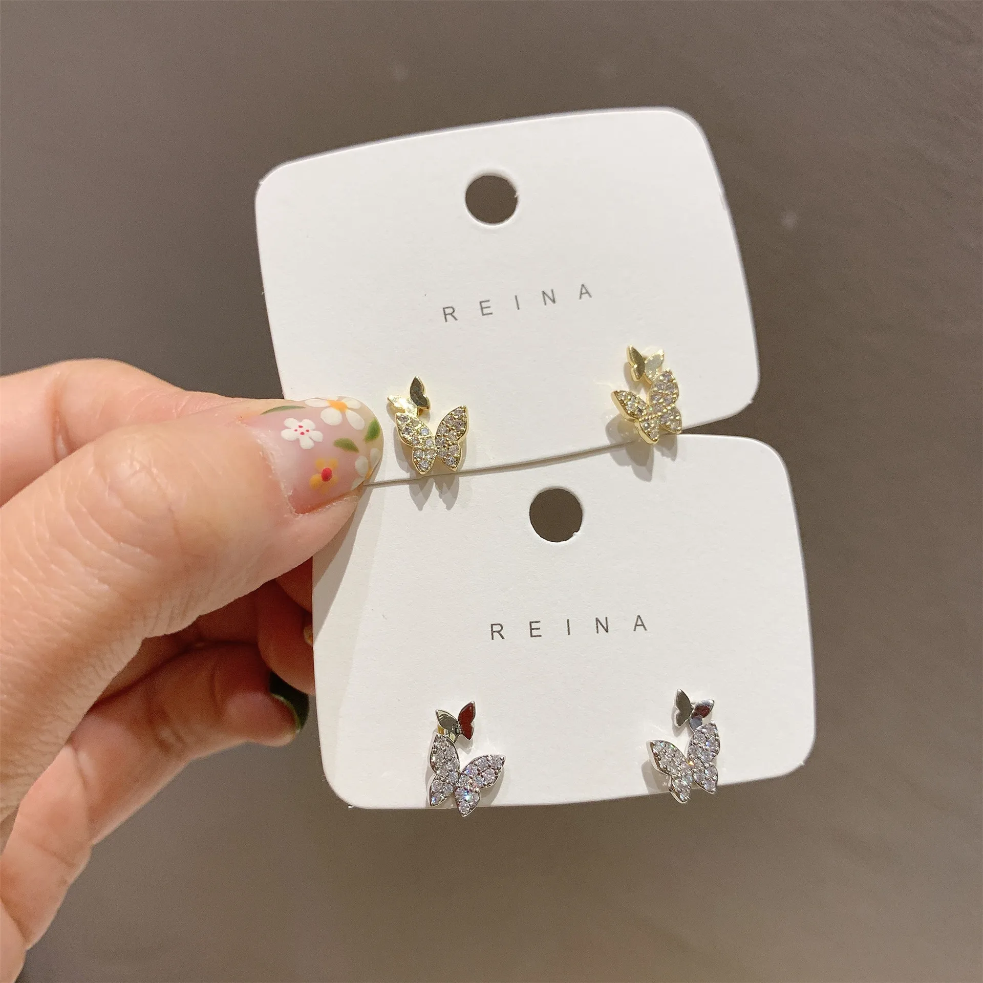 

925 Sterling Silver Stud Earrings Exquisite Shiny Butterfly Zircon Piercing Earring for Women Girls Party Fashion Jewelry Gift