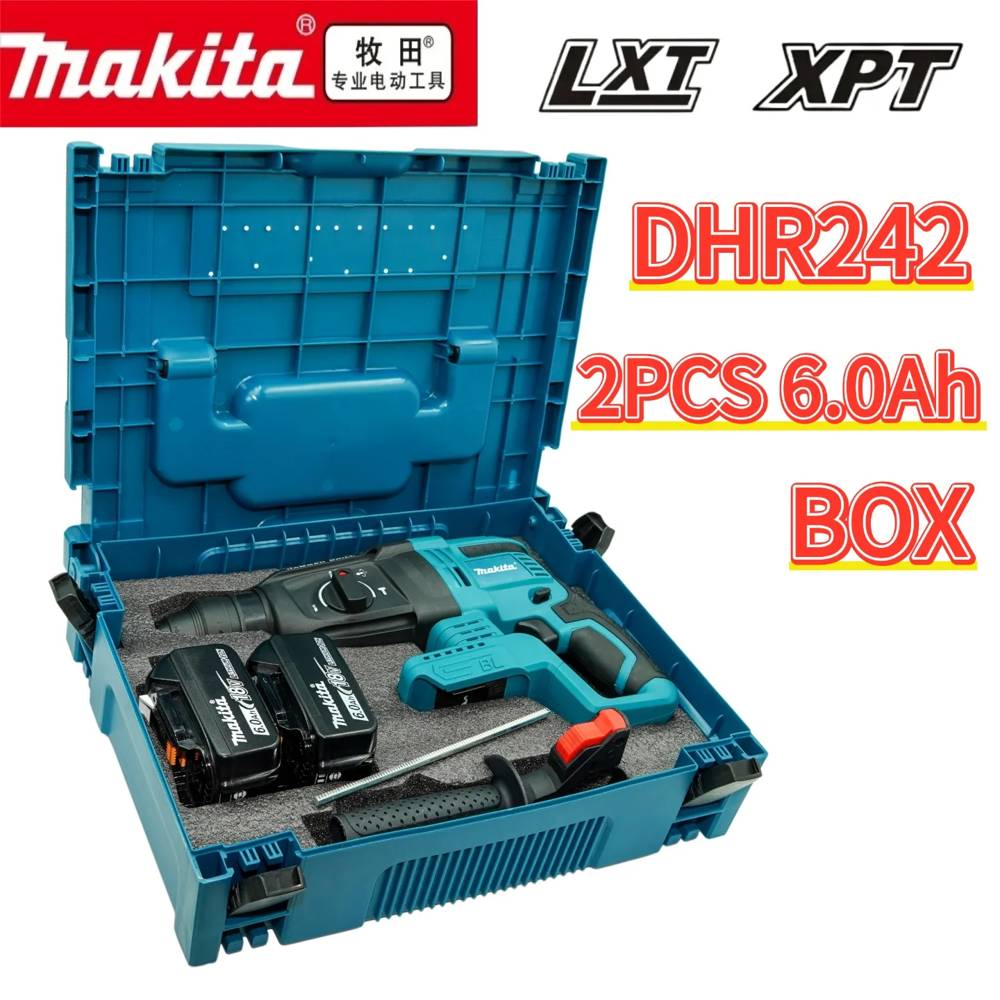 

Original Makita DHR242 18V Brushless Cordless Rotary Hammer Drill 24mm Concrete 4700 IPM 3-Mode Heavy Duty Professional