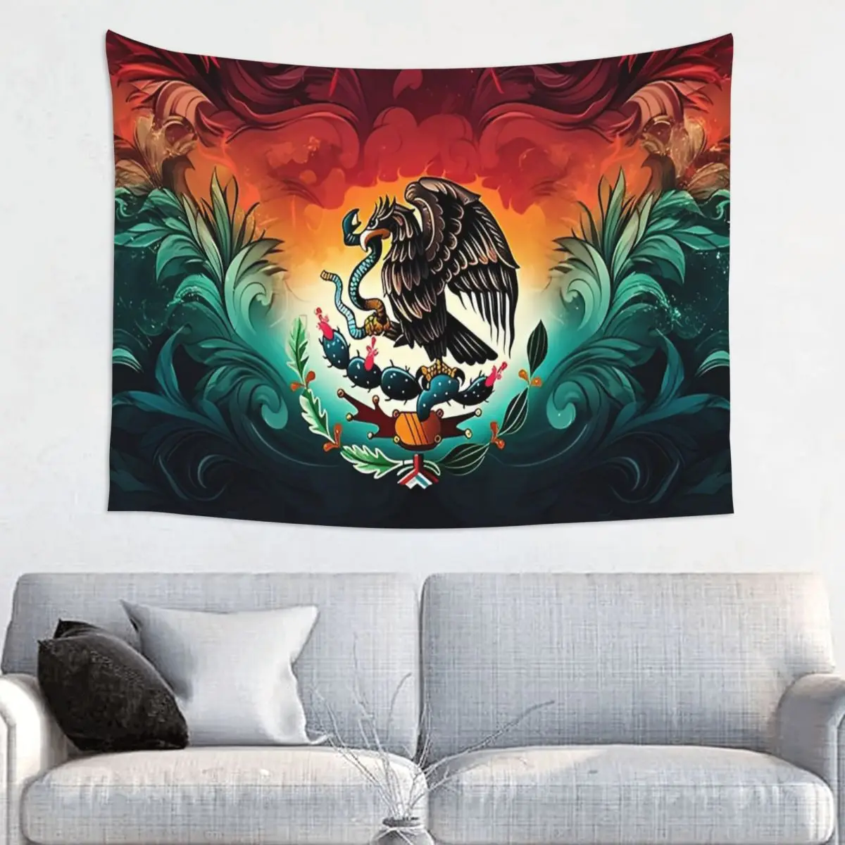 

Mexican Flag Tapestry Wall Hanging Print Wall Tapestry Mexico Country Flag Boho Wall Blanket Room Home Decor Wall Cloth