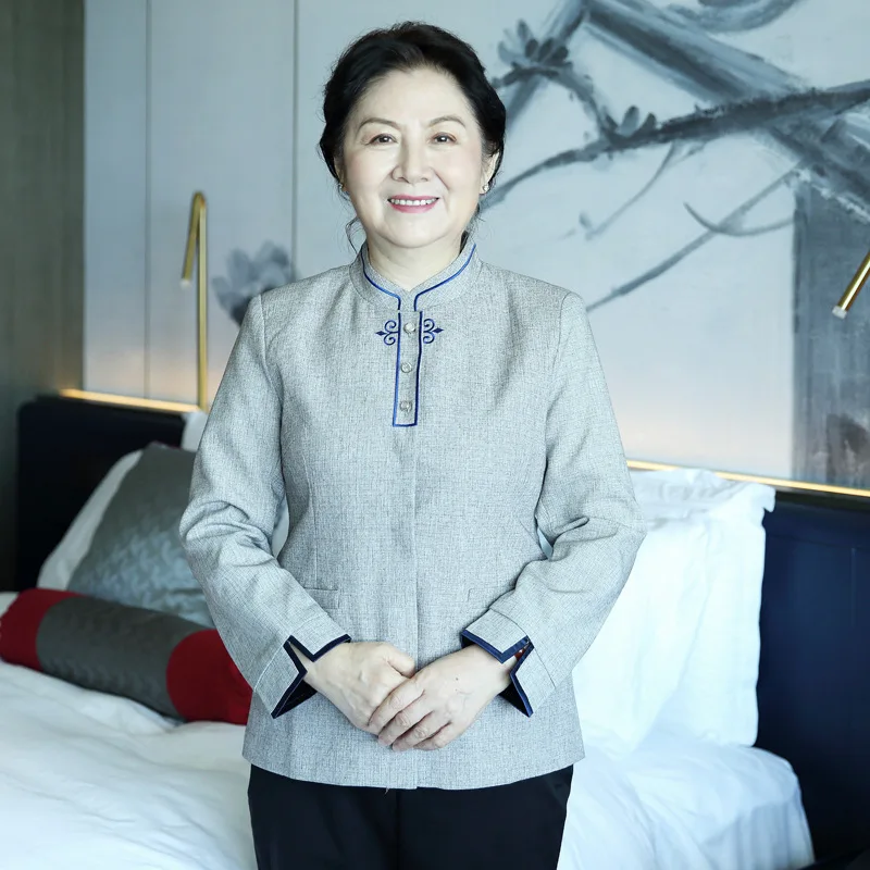 

Рабочая одежда для уборщиков, работающих в сфере управления недвижимостью и уборки гостиничных номеров, дышащая осенне-зимняя одежда с длинными рукавами.