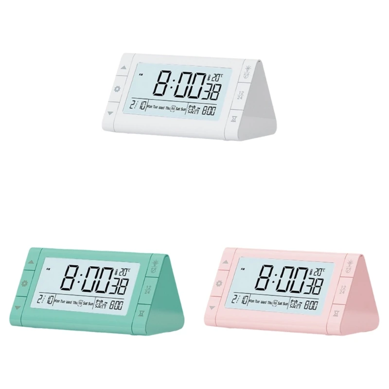 Modern LED Desk Clock with Clear Display, Silents Operations Digital Alarm Clock for Students and Professional