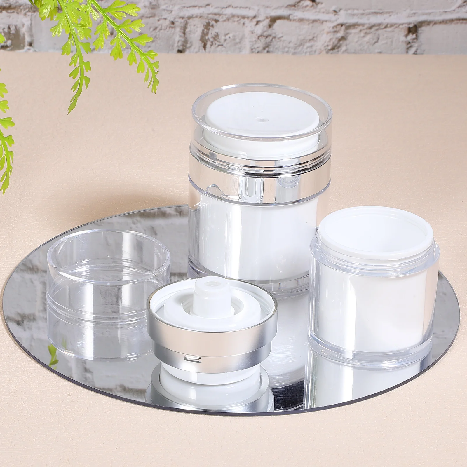 

Vacuum Container Cream Jar Empty Airless Moisturizer with Pump Bottles Acrylic