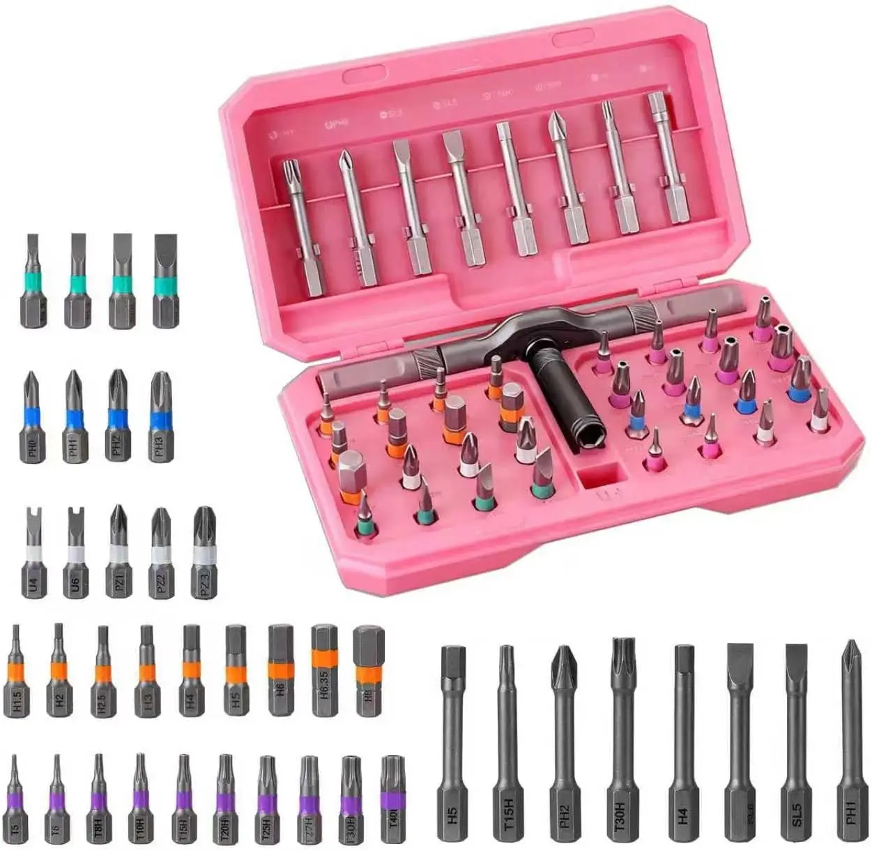 

Magnetic Screwdriver Set 42-in-1, Ratchet Bit Driver with Portable Compact Case for Electronics, Computer, Bike & Furniture Repa